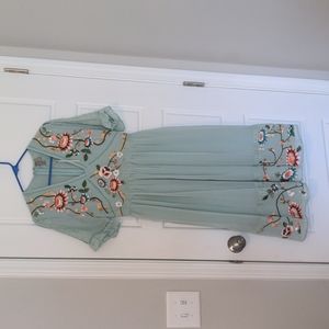 NWT Green Embroidered ASOS Dress Size 6